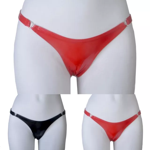 Fashionable Women's Wet Look PVC Thong Lingerie Low Waist Panties for Night Out