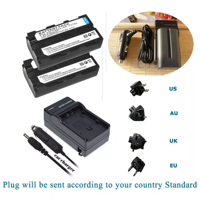 TWO(2) Battery +Charger for Sony NP-F550 YONGNUO YN360 YN600 YN900 YN300 Series
