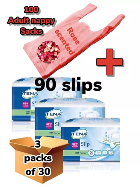 Case Saver Pack Of 3 Tena Super Small 90 Slips Incontinence Aids Pants 711130 Np