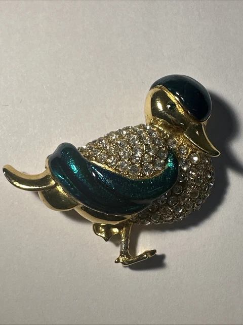 Broche En Plaqué Or Avec Pierre Verte, à Réparer, Occasion (réf. 133-18/A3)