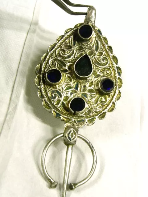 Ancienne Fibule Broche Argent Massif Bijoux Maroc Berbere Maghreb Etnique Jewel