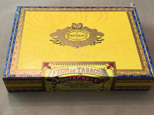 Vintage Partagas Flor De Tabacos 1845 Dominican Republic Wood Cigar Box