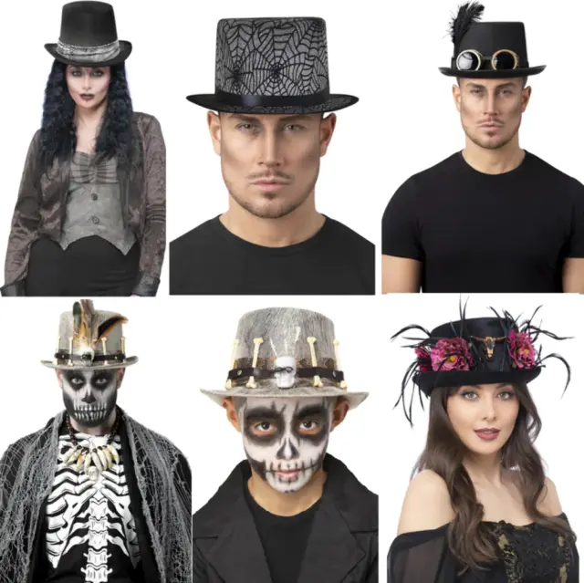 Voodoo Top Hat Adults Halloween Victorian Witch Doctor Steam Punk Fancy Dress