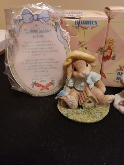 my blushing bunnies Blessing Lot of 3 Enesco With BOxes Autumn, Winter, Bless 2