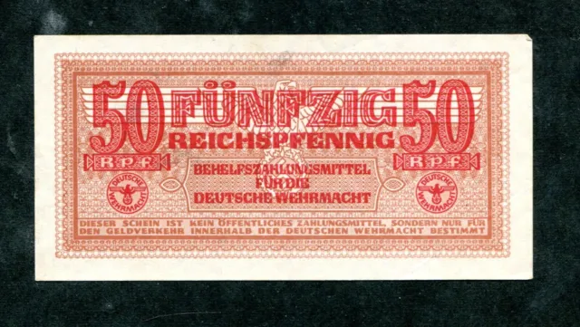 Currency Germany 1942 WW2 Wehrmacht 3rd Reich War Era 50 RM Note Uncirculated