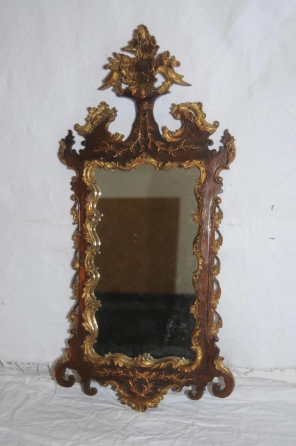 Specchio antico con cornice in legno 30 cm x 60 cm