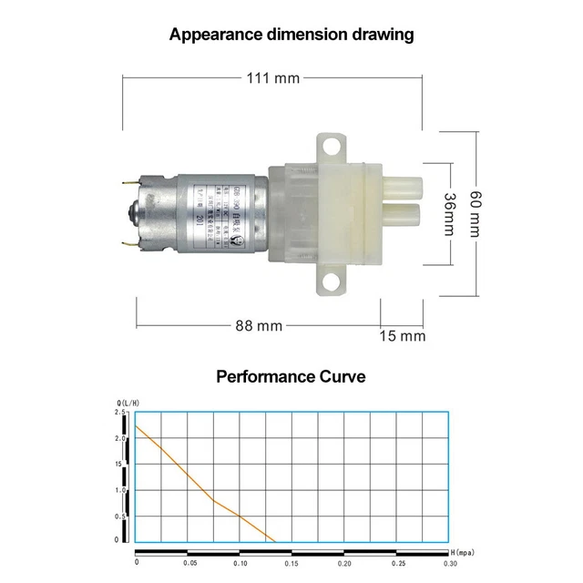 MINI WASSERPUMPE TROCKENPUMPE Membranpumpe 12V 24V selbstansaugend 2.3L
