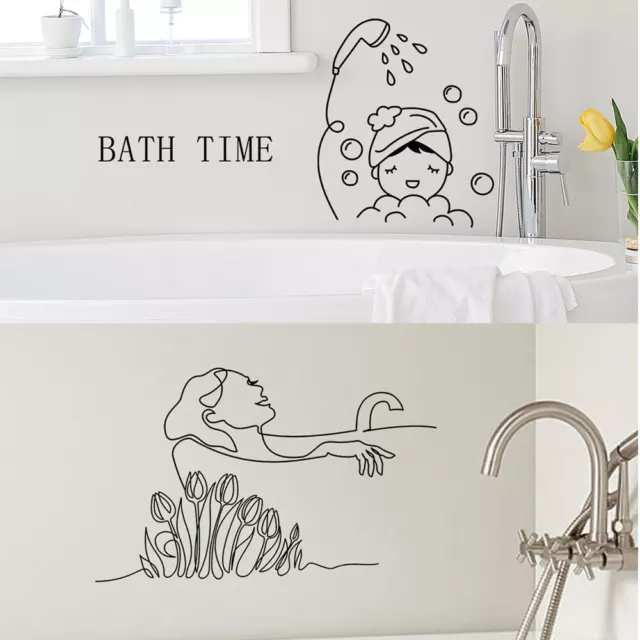 Pegatinas De Pared Para Baño Pegatinas De Dibujos Animados De Color Sólido <