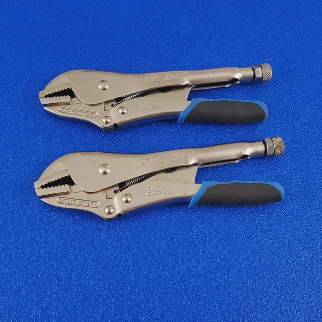 (2) Armstrong 9" Locking Pliers Straight Jaws G67-460 Ships Free Hand Tool Set