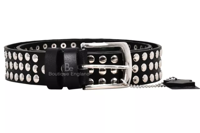 Men’s Leather Belts studded 100% Cowhide Strong Punk Classic Casual Style 625