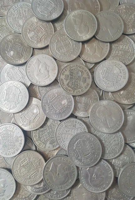 10 Mixed HALF CROWN Coins Joblot LOW PRICE