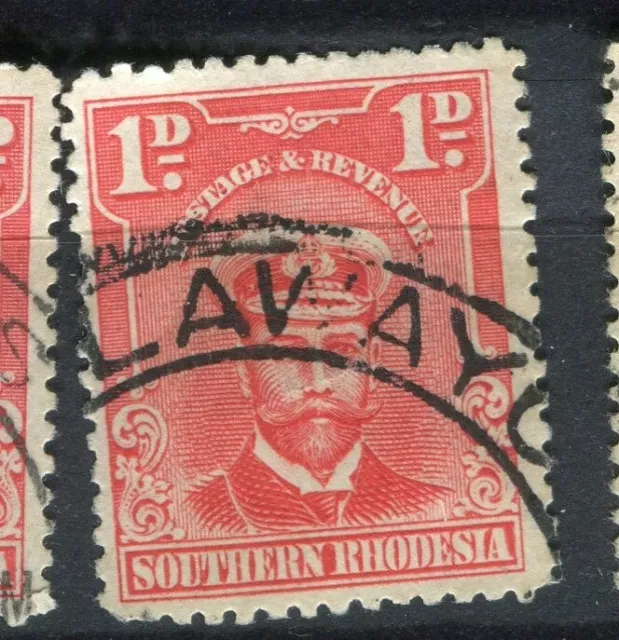 RHODESIA; 1913-22 early GV Admiral issue used Shade of 1d. Postmark