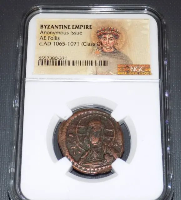 NGC BYZANTINE EMPIRE Anonymous Issue AE Follis 1065-1071 Certified Ancient Coin