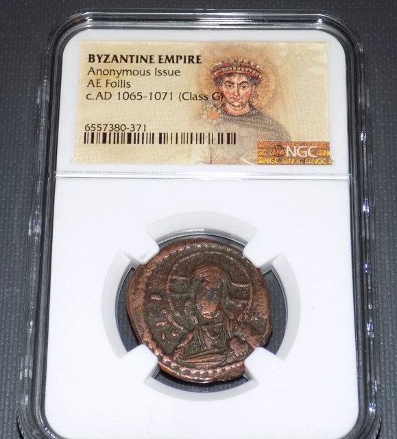 NGC BYZANTINE EMPIRE Anonymous Issue AE Follis 1065-1071 Certified Ancient Coin