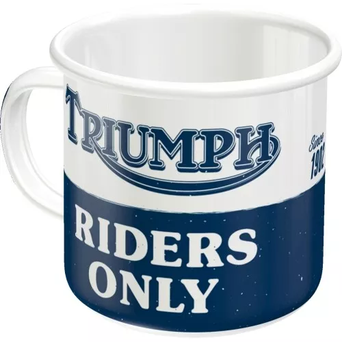 Triumph Riders Only Enamel Coffee Cup 12.2oz Coffee Mug