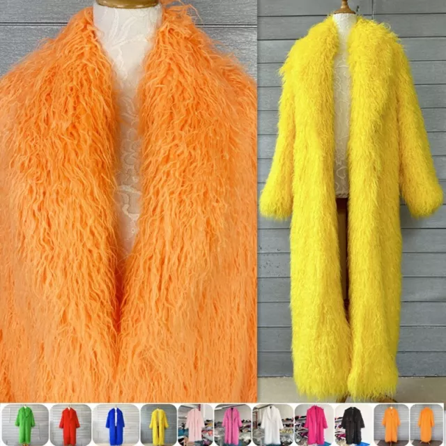 New Long Winter Warm Women Shaggy Faux Fur Coat Fluffy Cardigan Overcoat Outwear