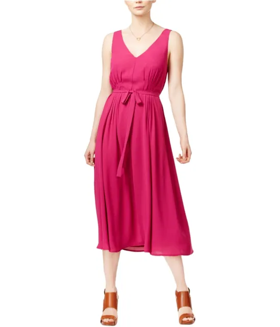 maison Jules Womens Belted Fit & Flare Dress, Pink, X-Small