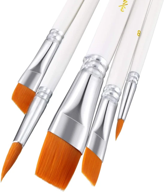 6 Pezzi Set Di Pennelli per Pittura Ad Olio Pennelli Di Pittura per Capelli Con 2