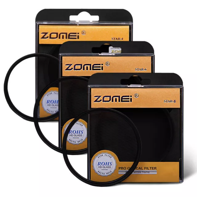 ZOMEI Star Filter Starburst Lens +4 +6 +8 Pointes Filter Kit For Camera DSLR