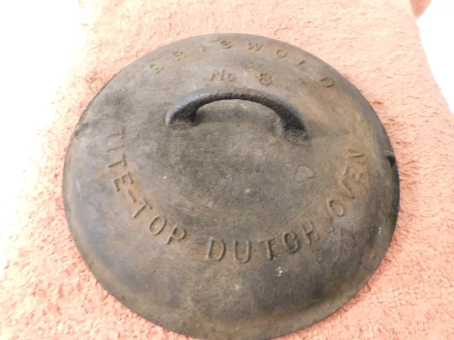 Vintage Griswold Cast Iron Skillet Lid  #8 - Raised letter top - Needs restored