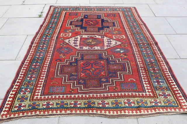 Tapis Ancien Asiatique Coton Laine Noeud Fin 300 x 230 cm Original