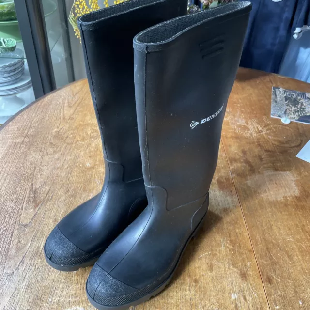 Men’s Black Dunlop Wellington Boots Wellies Size 9