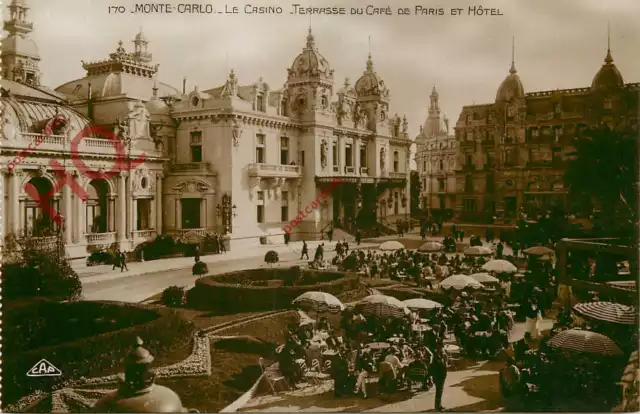 Picture Postcard-:Monte Carlo, Le Casino, Terrasse Du Cafe De Paris Et Hotel