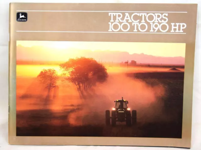 1982 John Deere Tractors 100 To 190 HP Dealer Sales Brochure MINT NOS