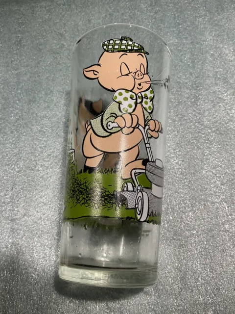 Vintage 1976 Pepsi Collector Series Glass Porky Pig & Petunia Looney Tunes VGUC