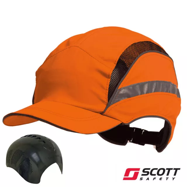 3M Scott Safety First Base 3 Einstellbar Baseball Cup Anstoßkappe Arbeitshelm OR