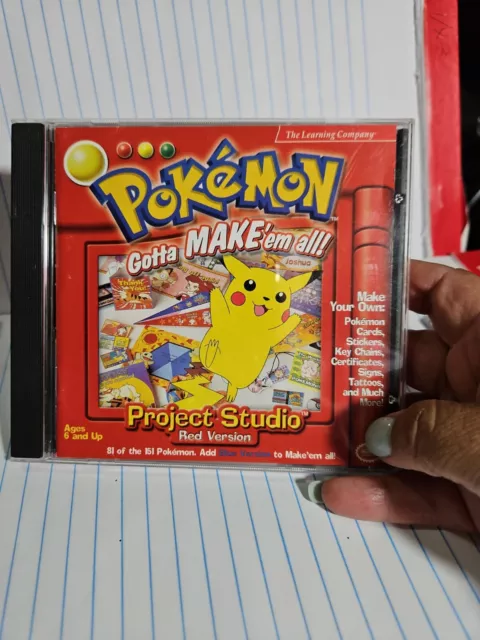 Pokemon Project Studio Red Blue Version Vintage 1999 PC CD ROM Interactive  Games