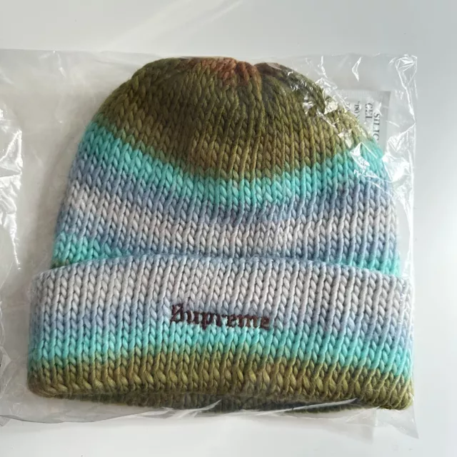 Supreme Ombré Striped Beanie Green FW22 Box Logo New York 2022 Brand New