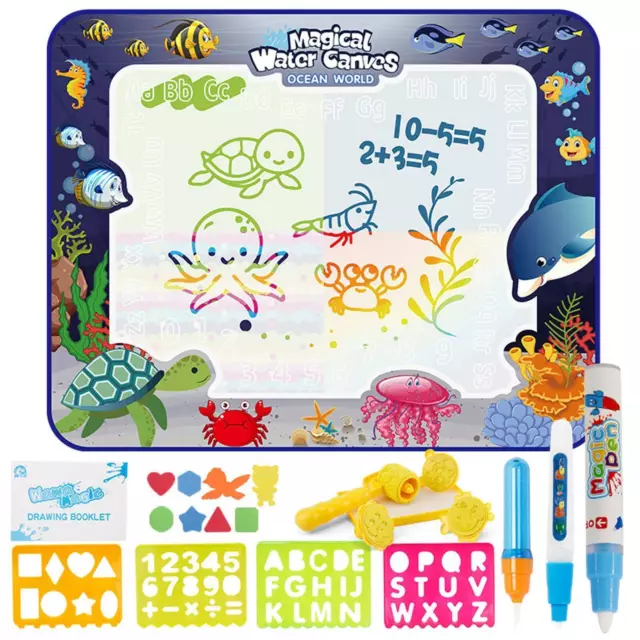 Kids Magic Doodle Mat Mess Free Drawing Water Pen Painting Writing  Aqua Board 3