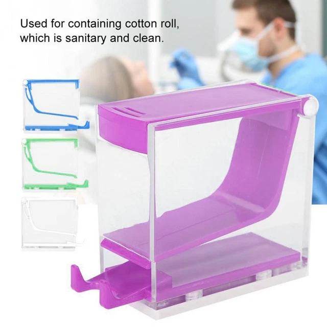 Dental Dentist Cotton Roll Dispenser Holder Storage Containers Box Press Type BE