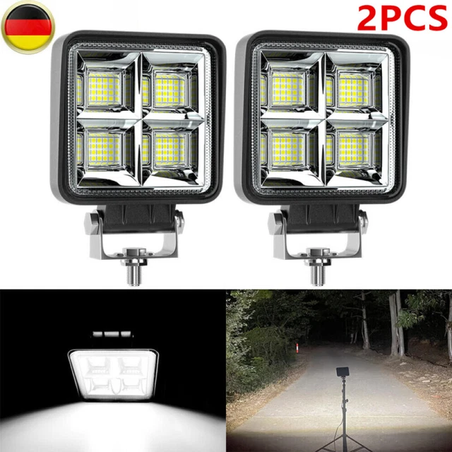 2X LED Arbeitsscheinwerfer KFZ 192W 12V 24V Auto Flutlicht Traktor Scheinwerfer