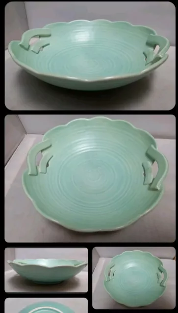 Vintage Crown Devon Pale Green Dish Bowl Serving Fruit Made In England Ceramic