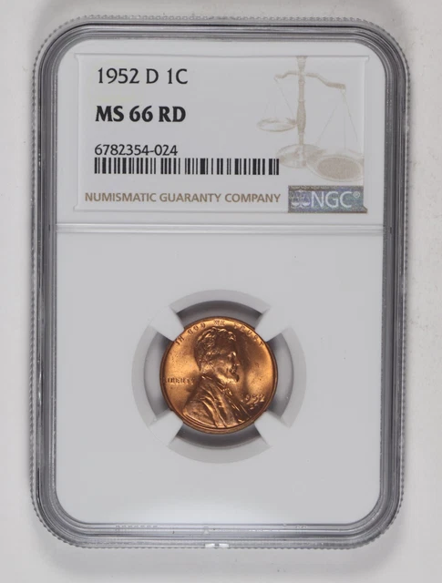 1952 D NGC MS66RD Lincoln Wheat Cent 1c