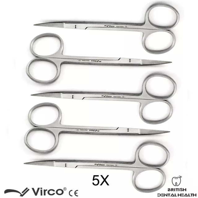 5X Iris Gomme Suture Ciseaux Courbé Sharp Pointe Fine Chirurgical Dentaire Vét