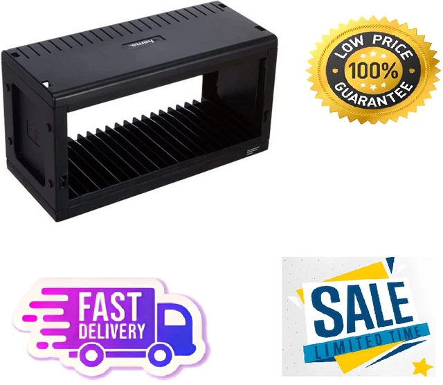 CD Rack Organiser for 20 CDs Cases PLASTIC Storage Horizontal Vertical Black New