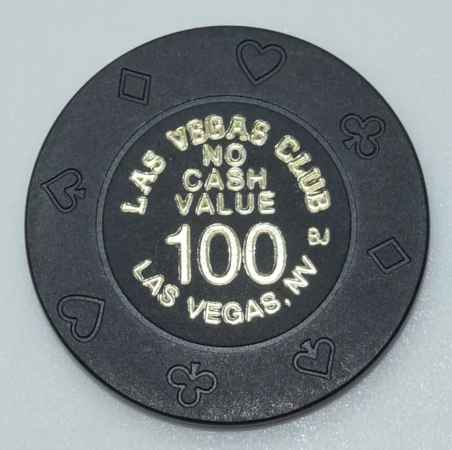 Las Vegas Club 100 NCV Casino Chip Las Vegas Nevada 4-Suits Mold 2000