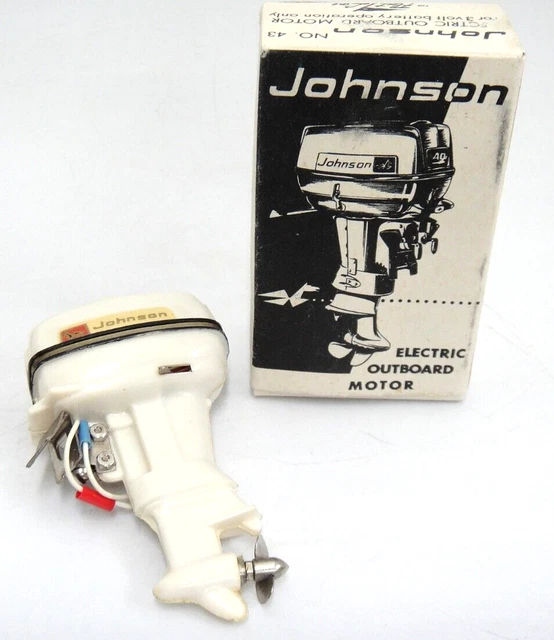 Vintage Fleet Line Johnson Electric Outboard Motor for 3 Volt Battery Operation Vintage Fleet Line Johnson Electric Outboard Motor for 3 Volt Battery Operation
