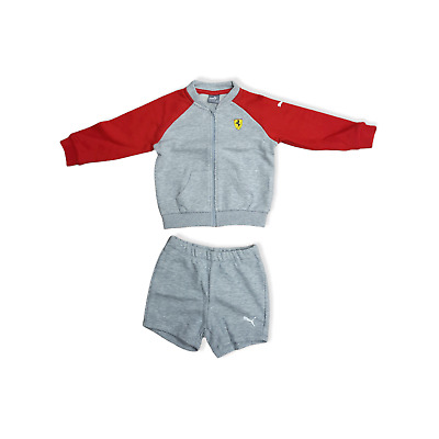 PUMA Infant Boys SF Ferrari Jogger Set, Grey / Racing Red