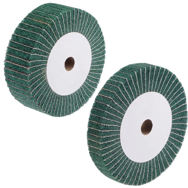 150mm / 6" Non-Woven Polishing Nylon Abrasive Cloth Drawing Flap Wheel  Iron