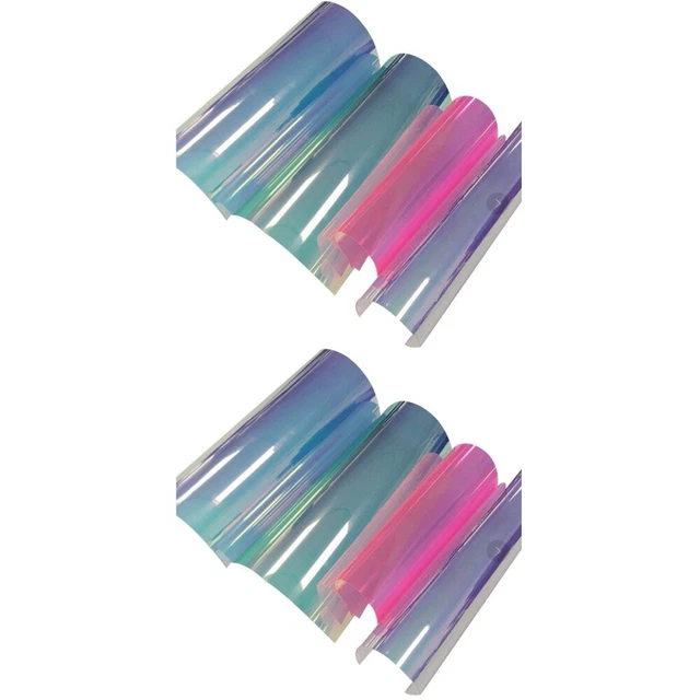 8 hojas de envoltura de celofán transparente A4 película arco iris