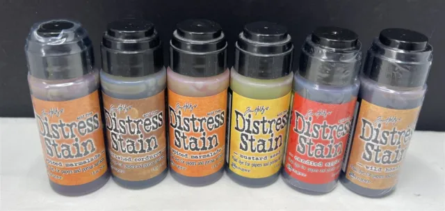 Ranger Tim Holtz DISTRESS STAIN Ink Mixed Media Daubers Lot of 6