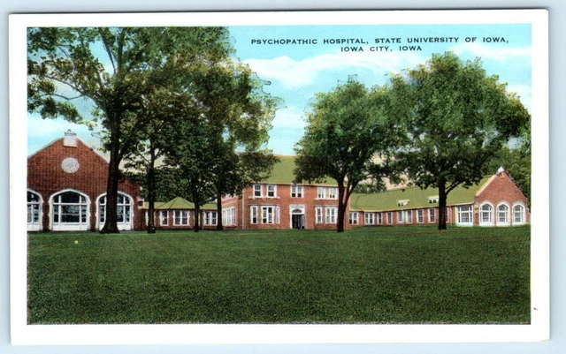 IOWA CITY, IA ~ Asylum PSYCHOPATHIC HOSPITAL University of Iowa c1920s Postcard