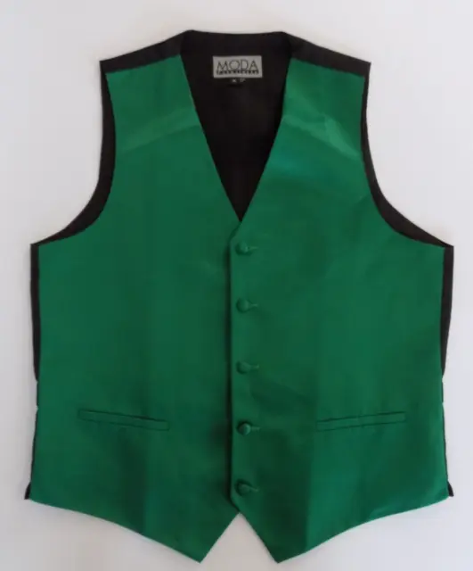 Moda Formal Wear Men's Kelly Bright Green Satin Vest St. Patrick's Day Medium