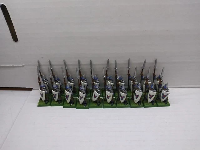 Warhammer Fantasy HIGH ELF SPEARMEN x20 built, painted METAL OOP