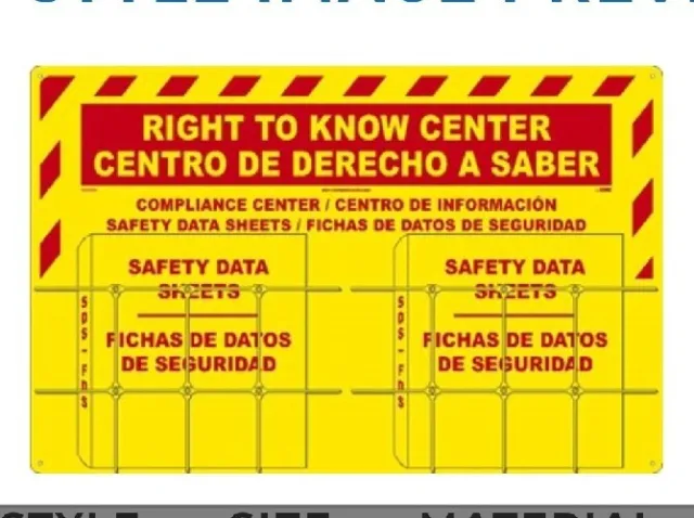 NMC Information Center Right to Know SDS Safety Data Sheets Compliance Bilingual