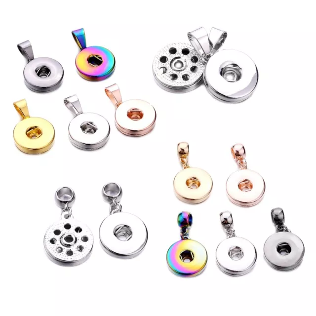 Multi Color Snap Button Charms Bases Accessories For 18mm DIY Snap Jewelry